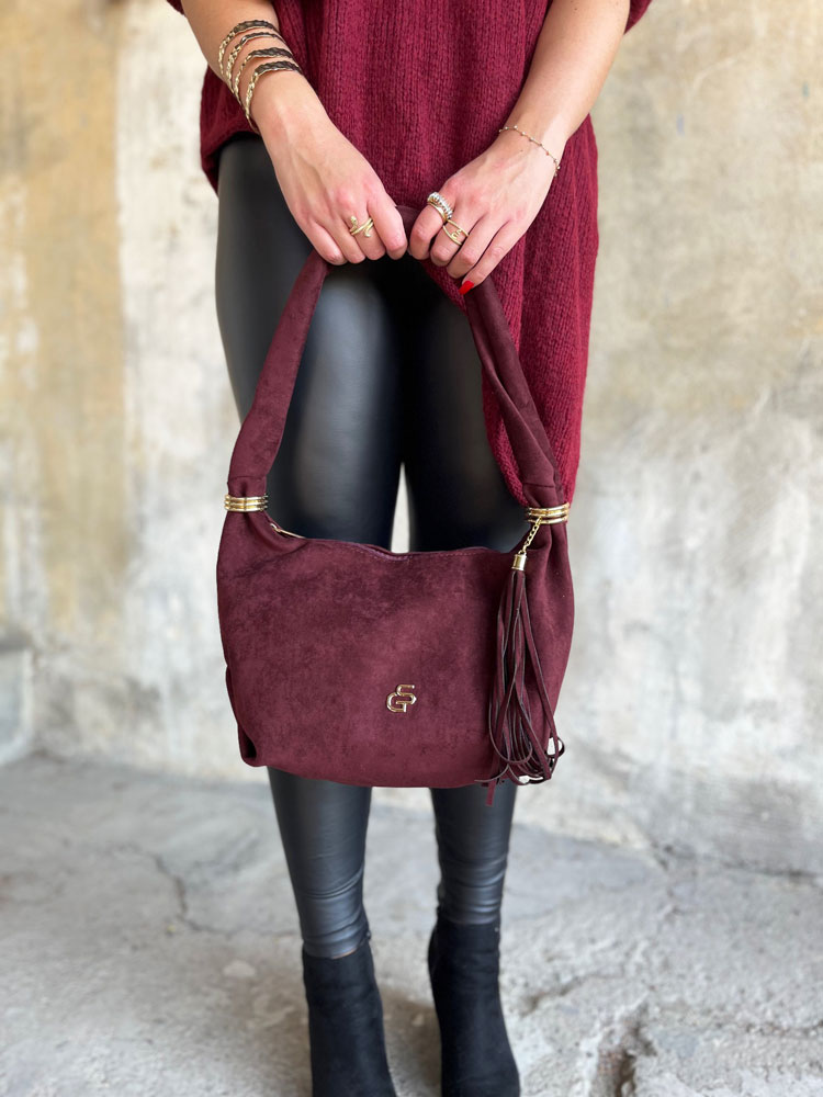 Bordová kabelka na rameno GROSSO GS-4002-bordo