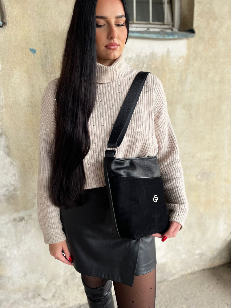 Čierna crossbody kabelka GROSSO GS-103-blackGS