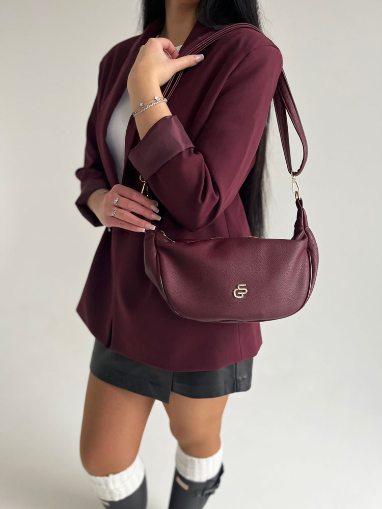 Bordová dámska crossbody kabelka GROSSO GS-4018-bordo