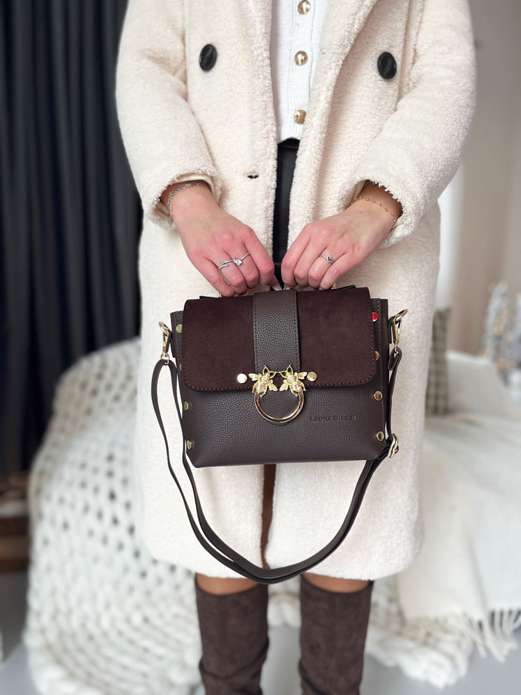 Hnedá crossbody kabelka Laura Biaggi DX-JS104-choco