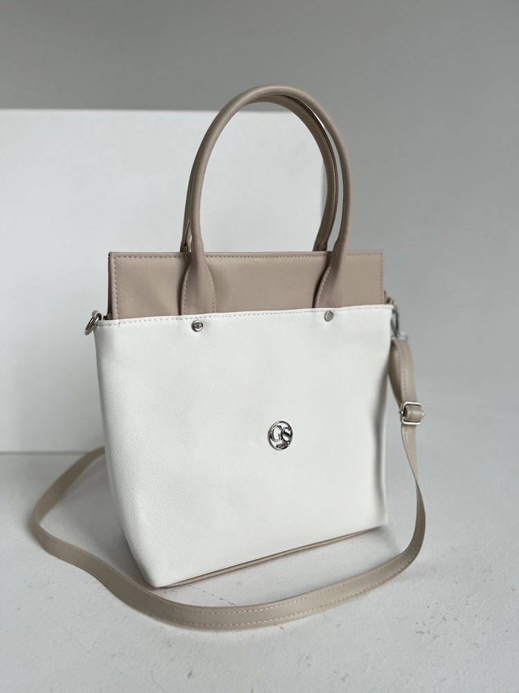 Kabelka do ruky GROSSO GS-3888-beige/white