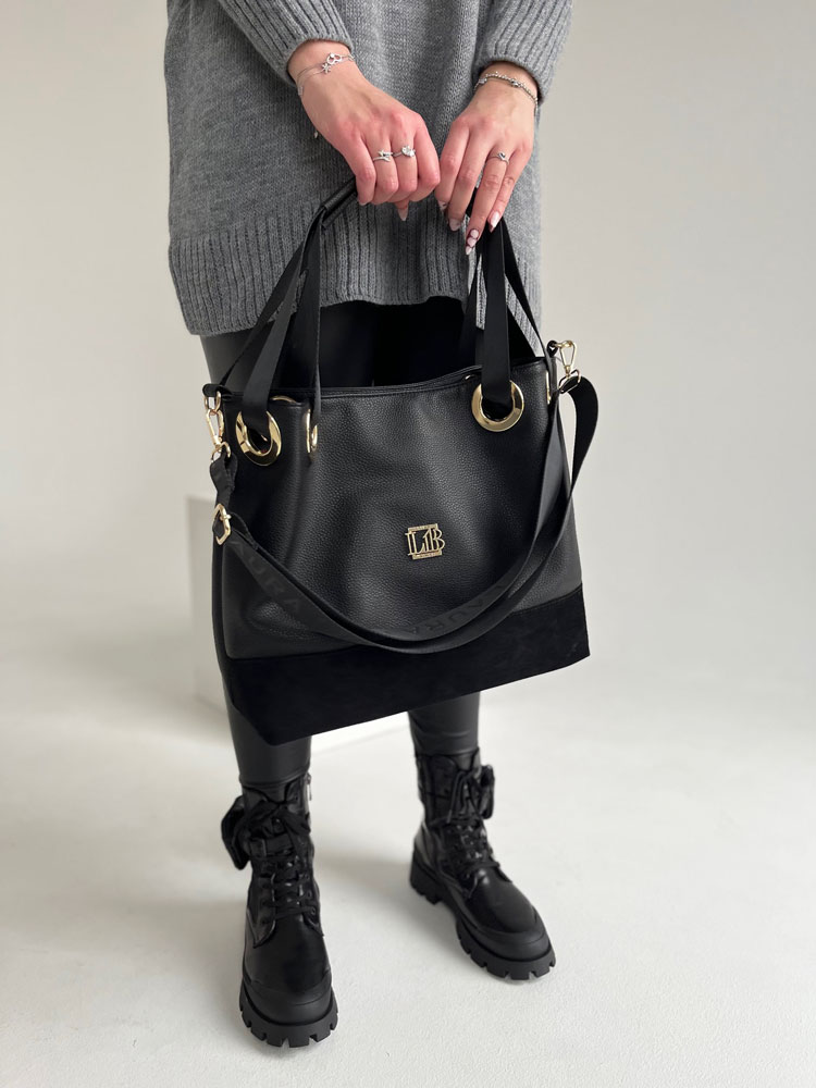 Čierna kabelka na rameno Laura Biaggi DX-M276-black