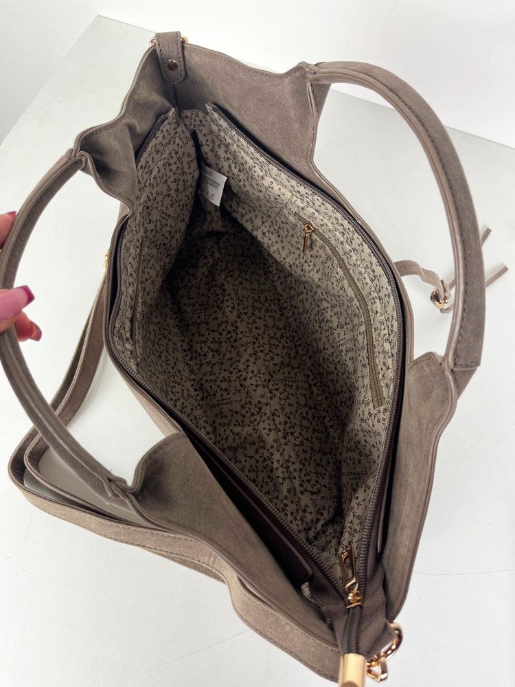 Hnedosivá kabelka do ruky F-7576-taupe