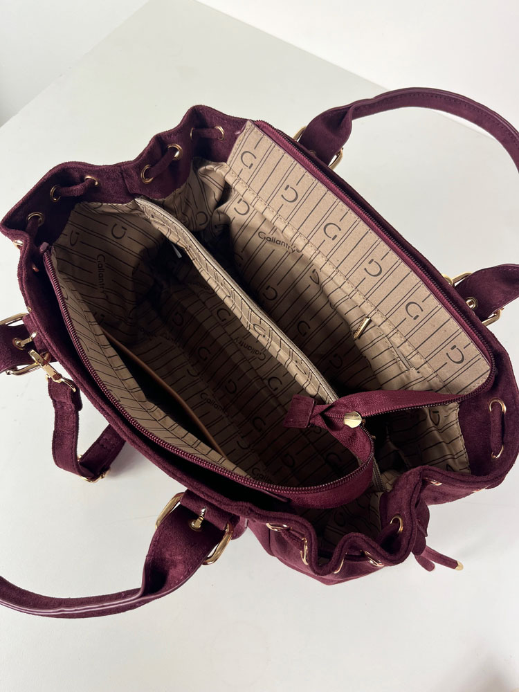 Bordová kabelka do ruky KJ-62080-A-bordo