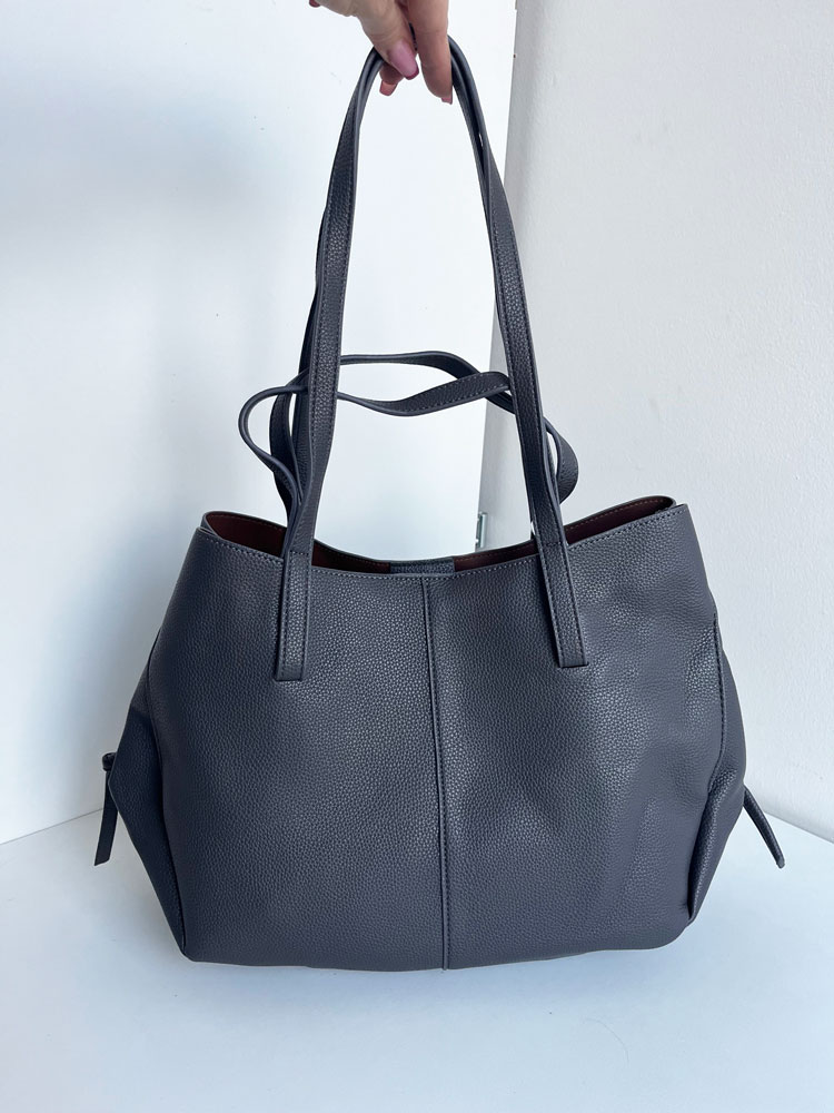 Kabelka na rameno 2v1 v štýle Poléne sivá