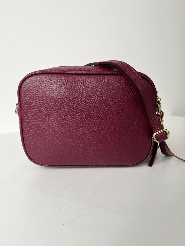 Bordová kožená crossbody kabelka GROSSO GS-4023-bordo