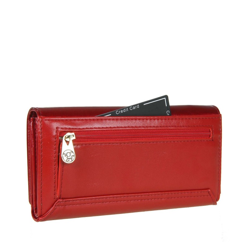 Lakovaná dámska kožená peňaženka GREGORIO BTE-102-red