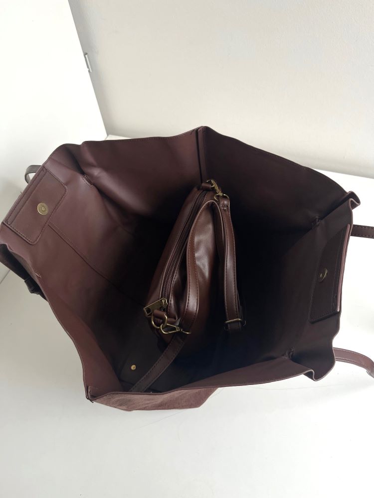 Tmavohnedá kabelka na rameno 58159-1-coffee