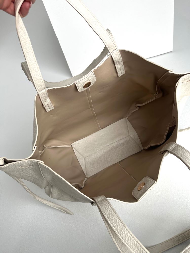 Kabelka na rameno 2v1 v štýle Poléne krémová