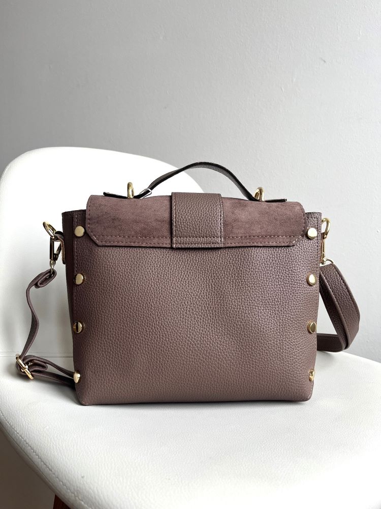 Hnedosivá crossbody kabelka Laura Biaggi DX-JS104-fango