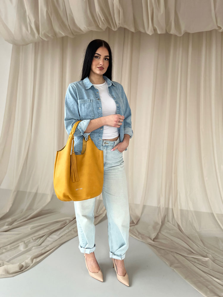 Žltá kabelka na rameno 2v1 WSY268-16-yellow