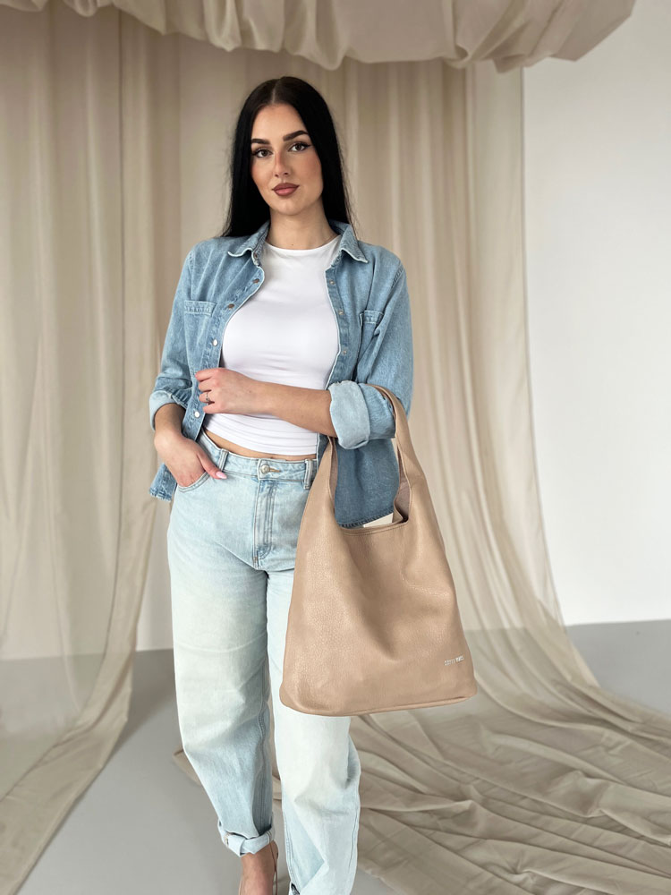 Svetlohnedá kabelka na rameno 2v1 WSY3001-apricot