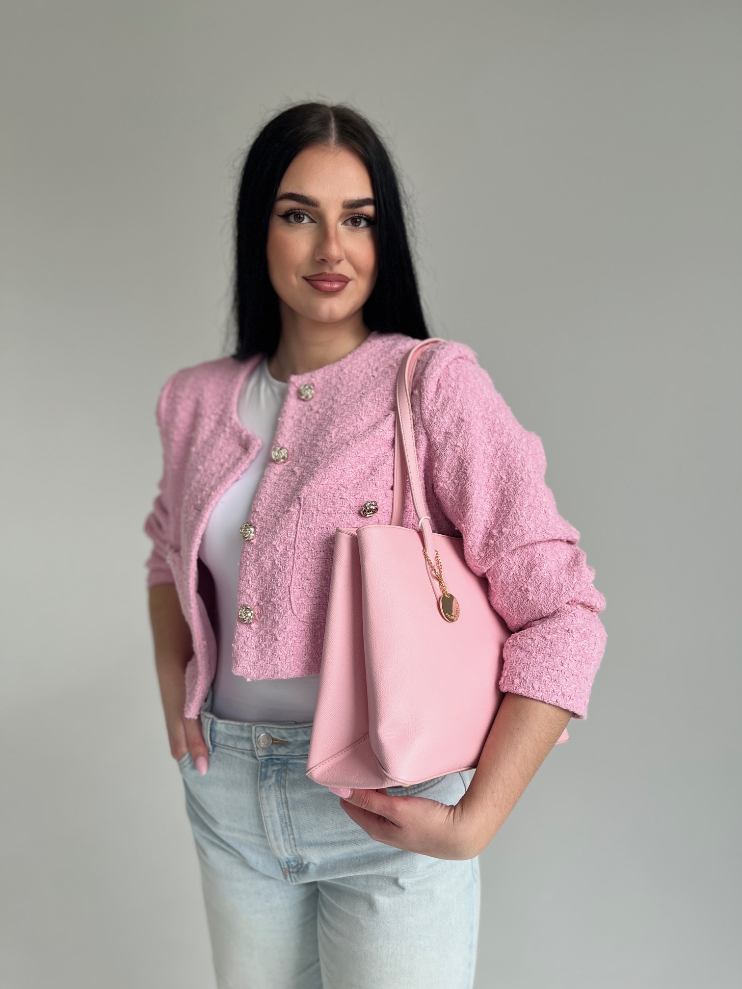 Ružová kabelka na rameno J8813-pink