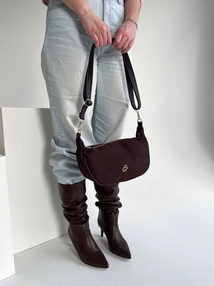 Čokoládová dámska crossbody kabelka GROSSO GS-4018-chocoZAM