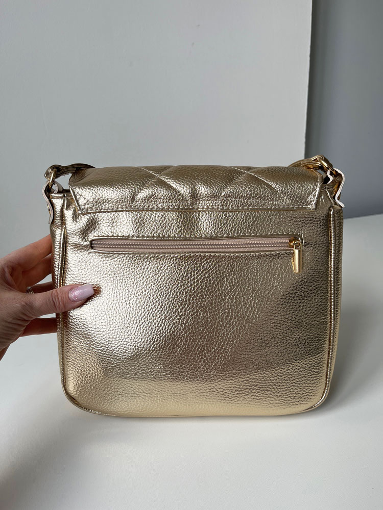 Zlatá kabelka na rameno GROSSO GS-3166-gold