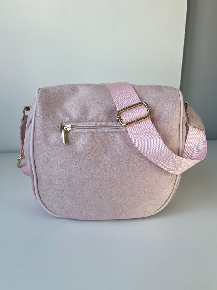 Crossbody kabelka Laura Biaggi ružová semišová