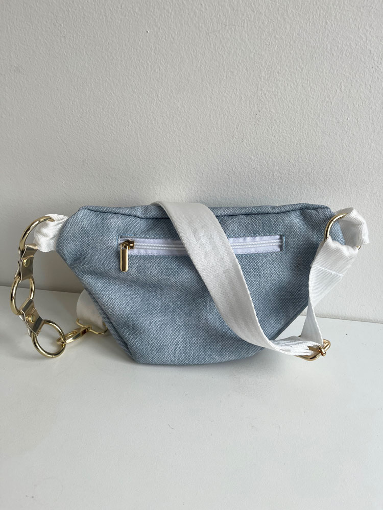Svetlomodrá crossbody kapsička Laura Biaggi DX-KB82-light jeans