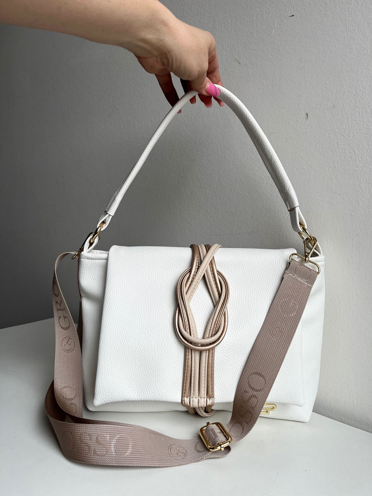 Dámska kabelka na rameno GROSSO biela