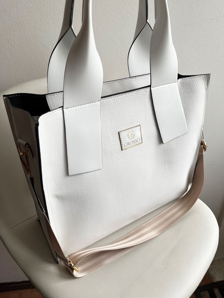 Dámska kabelka 2v1 GROSSO biela