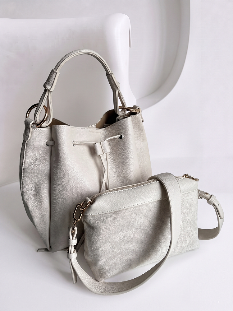 Dámsky vačok s crossbody kabelkou – elegantná 2v1 kabelka na každý deň béžová