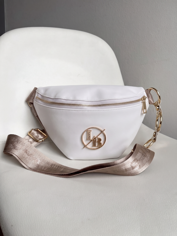 Crossbody a ľadvinka Laura Biaggi biela