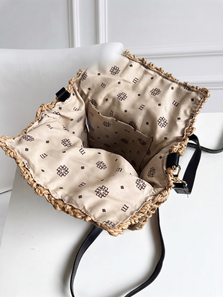Slamená kabelka do ruky a crossbody MONNARI hnedá štýlová
