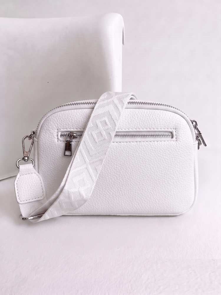 Mini crossbody kabelka s dvojitým vnútrom biela