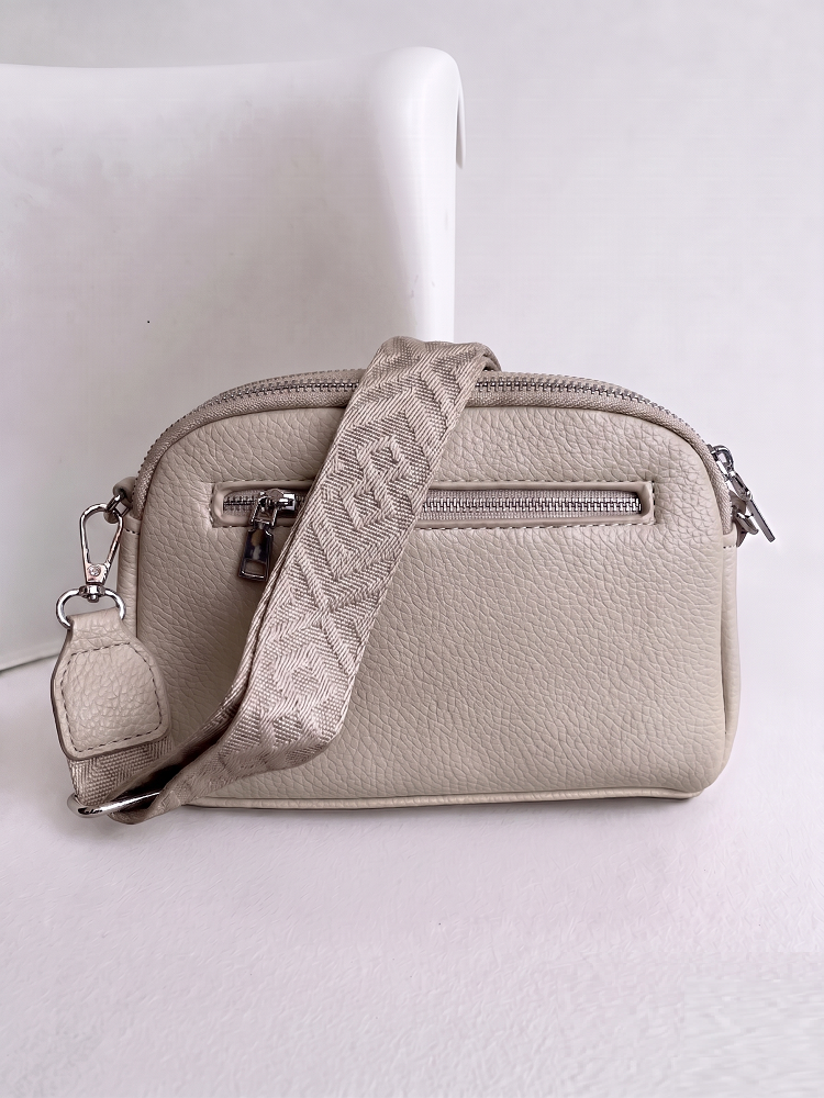 Mini crossbody kabelka s dvojitým vnútrom hnedá