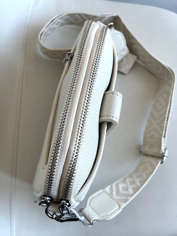 Mini crossbody kabelka s dvojitým vnútrom béžová