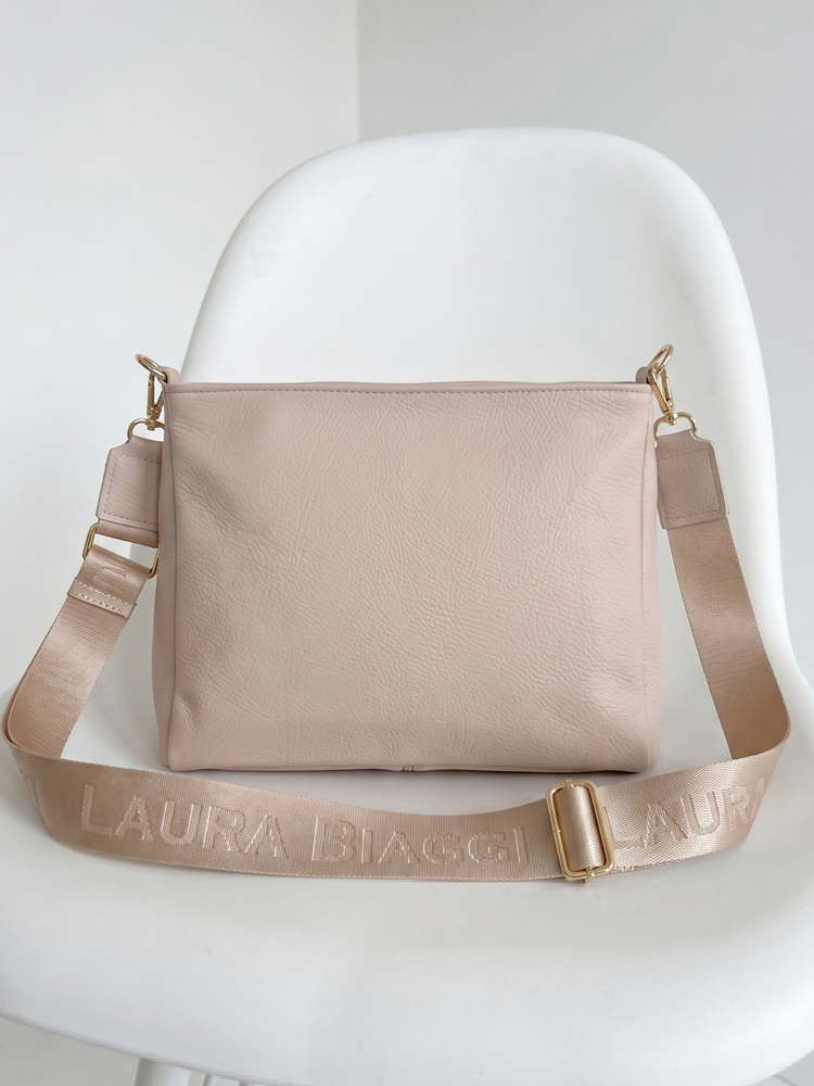 Béžová crossbody kabelka Laura Biaggi – praktická na každý deň