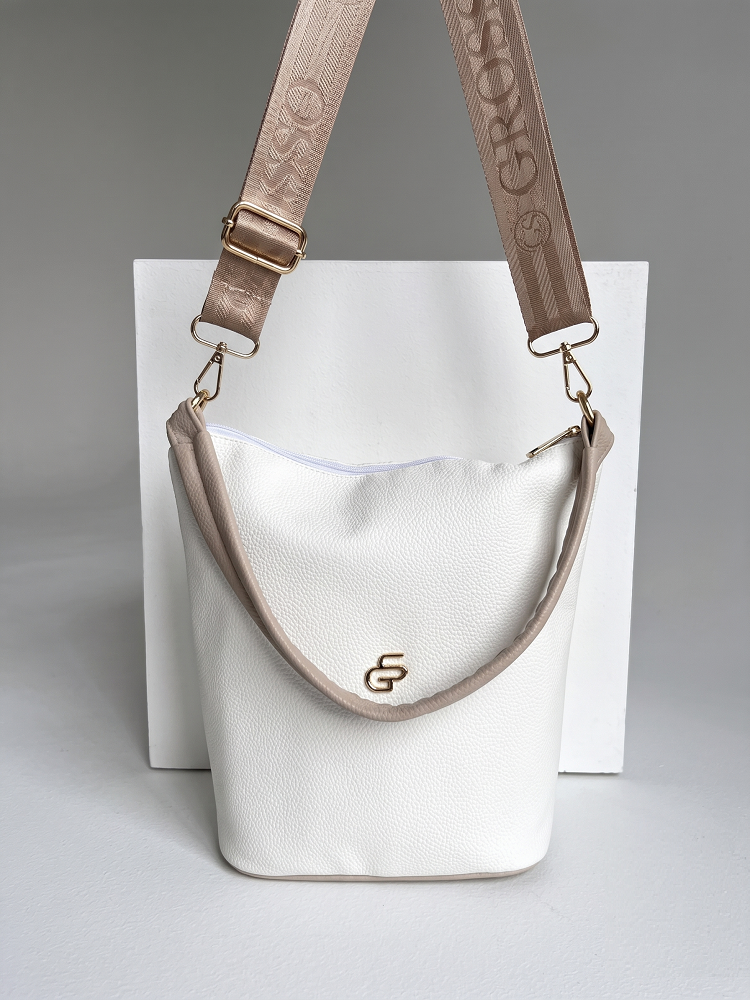 Biela crossbody kabelka s 2 ramienkami Grosso– na rameno aj crossbody