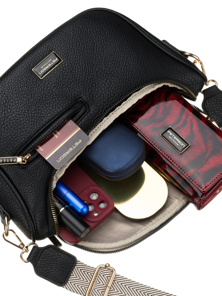 Čierna crossbody kabelka Peterson – praktická basic kabelka na každý deň