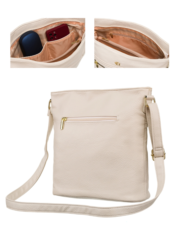 Béžová crossbody kabelka Peterson – praktická basic kabelka na každý deň