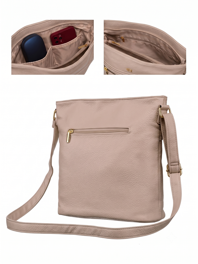 Béžová crossbody kabelka Peterson – praktická basic kabelka na každý deň