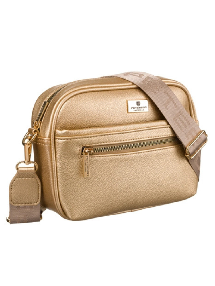 Zlatá crossbody kabelka Peterson – praktická kabelka na každý deň