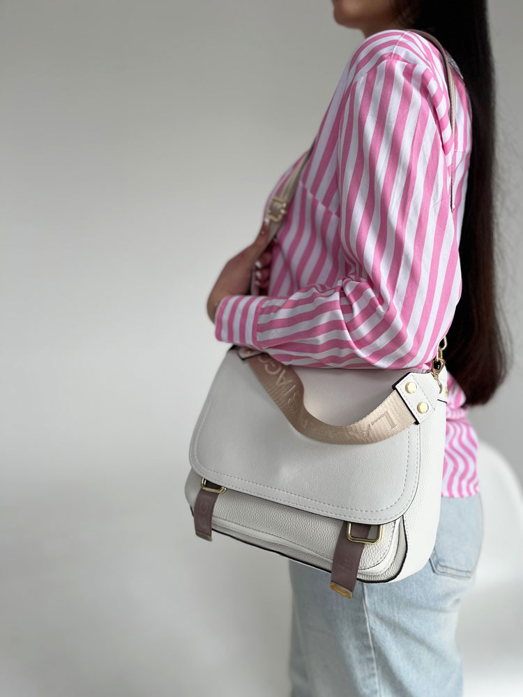 Biela crossbody Laura Biaggi – praktická kabelka na rameno