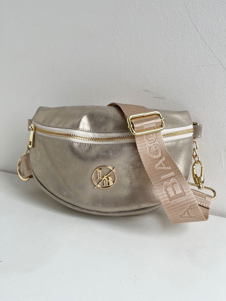 Zlatá dámska ľadvinka Laura Biaggi - elegantná crossbody