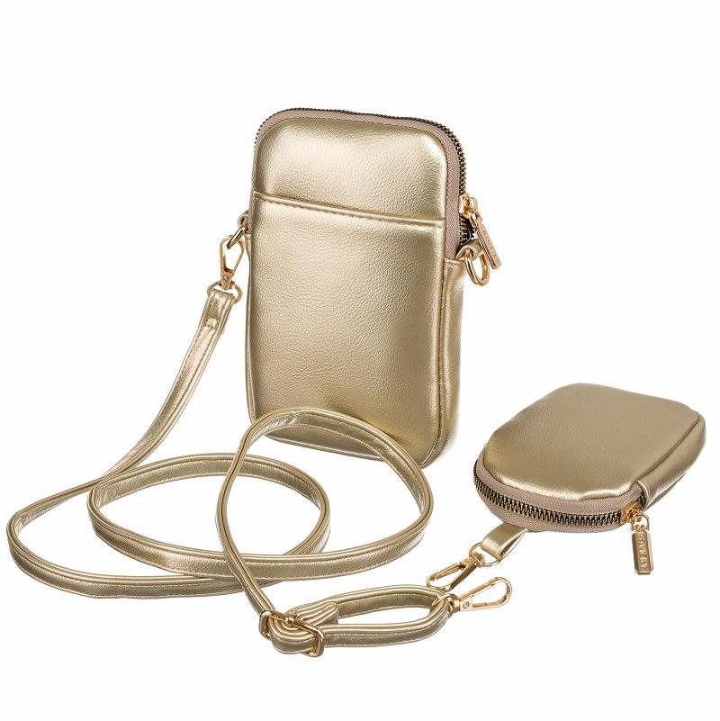 Zlatá mini crossbody- praktická na mobil