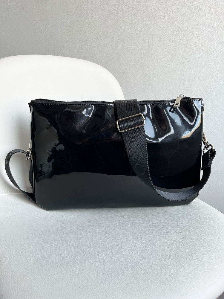 Dvojpriehradková crossbody kabelka GROSSO GS-3030-black