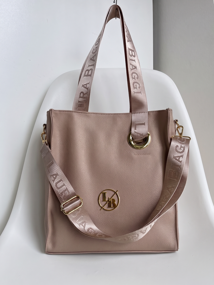 Laura Biaggi hnedosivá shopper kabelka s deleným vnútrom A4