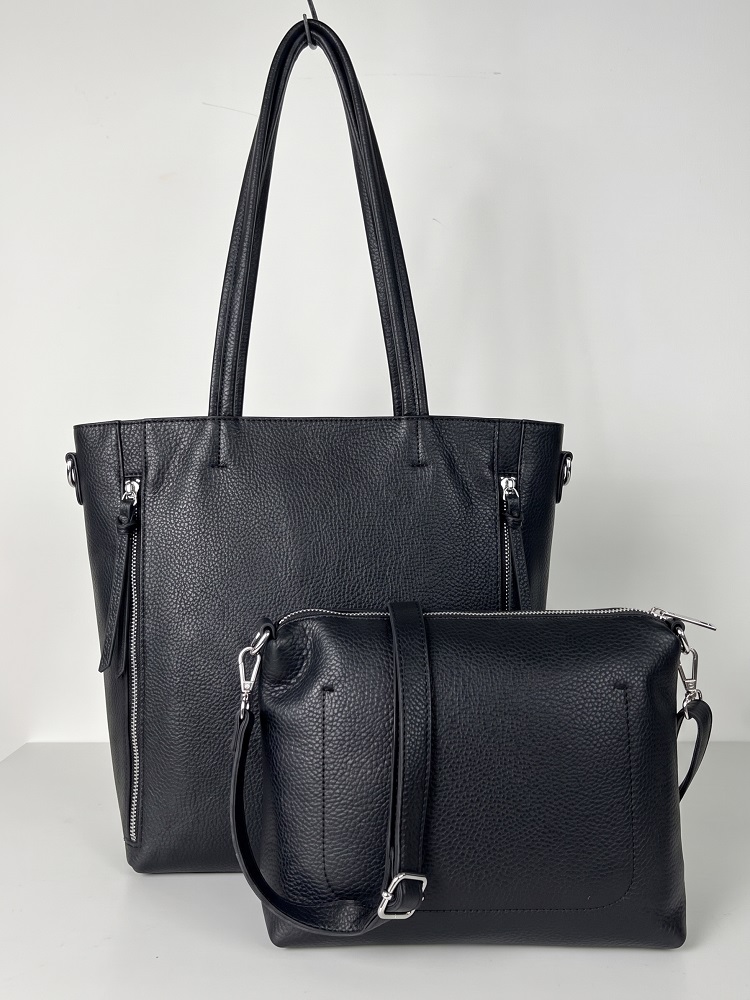 Čierna kabelka na rameno 2v1 s crossbody - A4