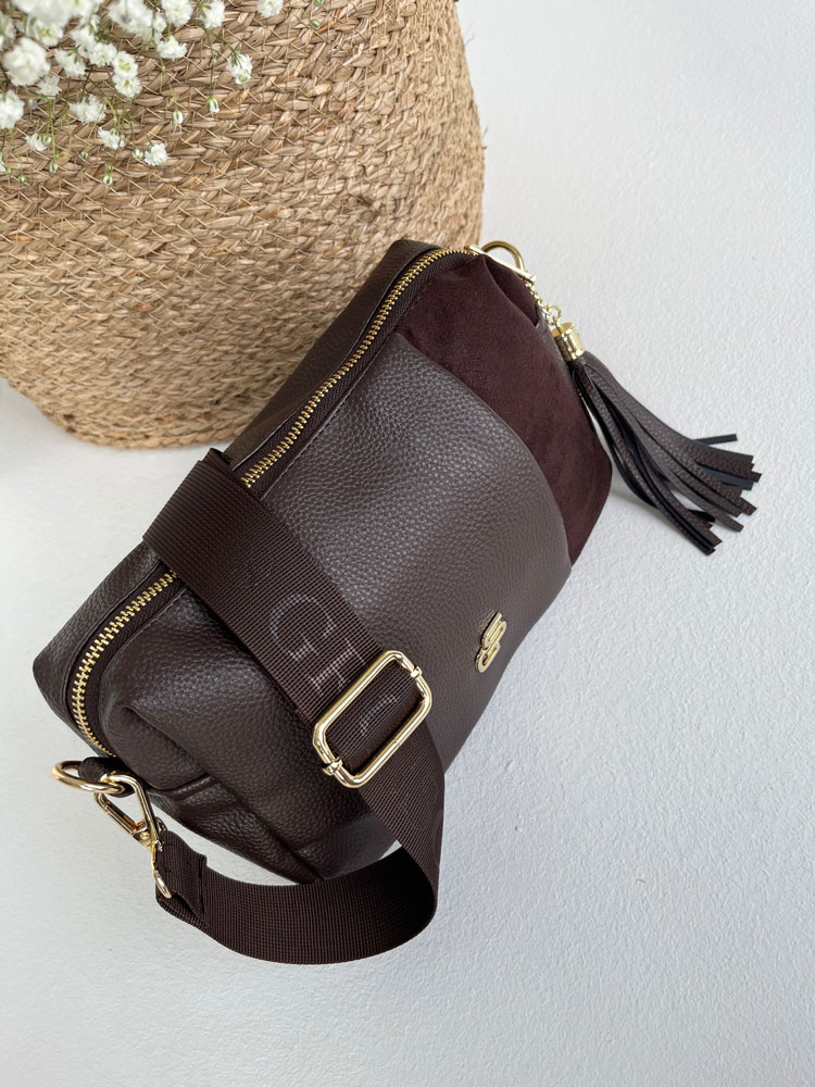 Čokoládová hnedá crossbody kabelka GROSSO - praktická na každý deň