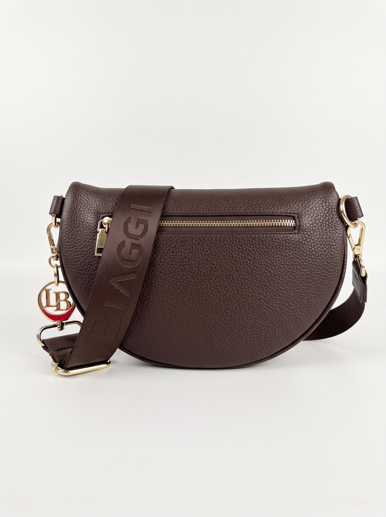 Čokoládová dámska ľadvinka Laura Biaggi - elegantná crossbody