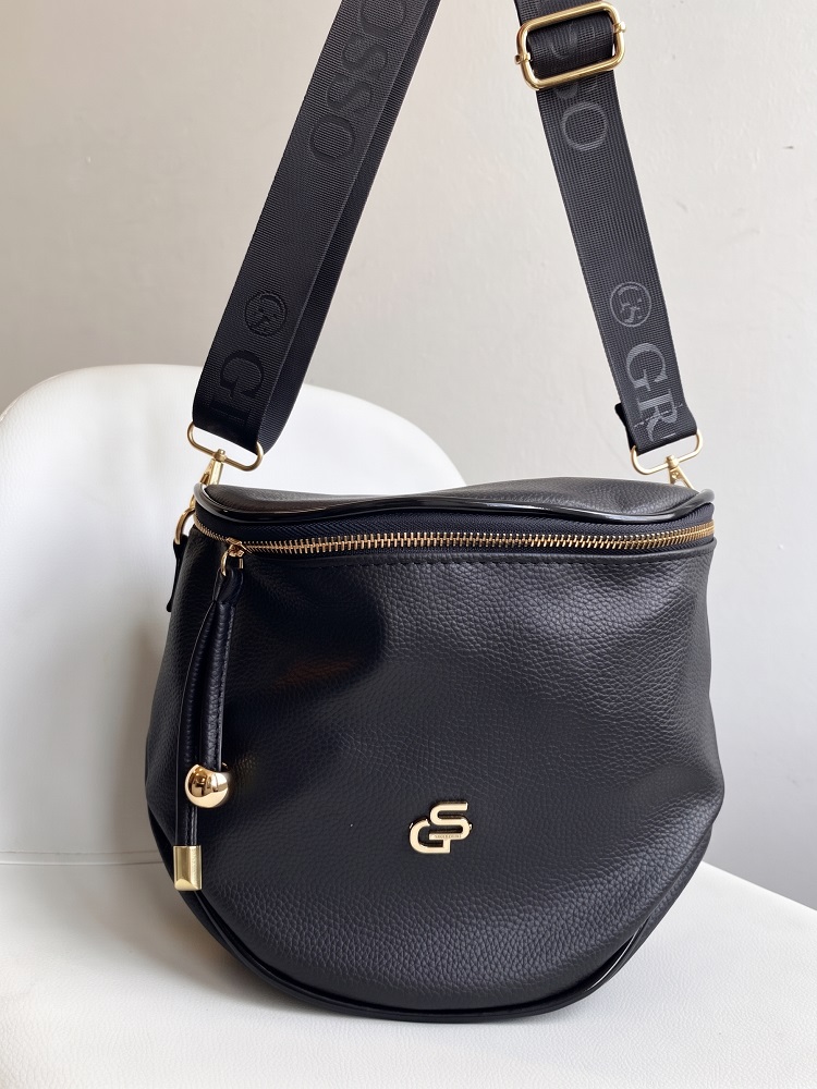 Dámska čierna crossbody kabelka Grosso