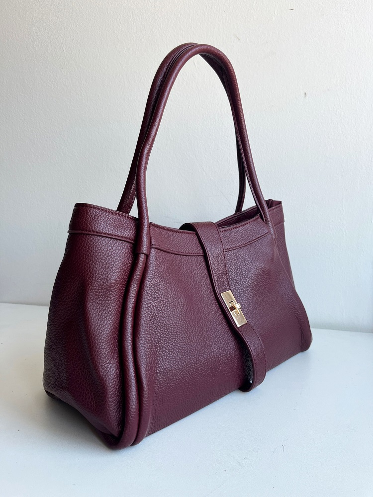 Dámska kabelka na rameno 2v1 s crossbody – bordová