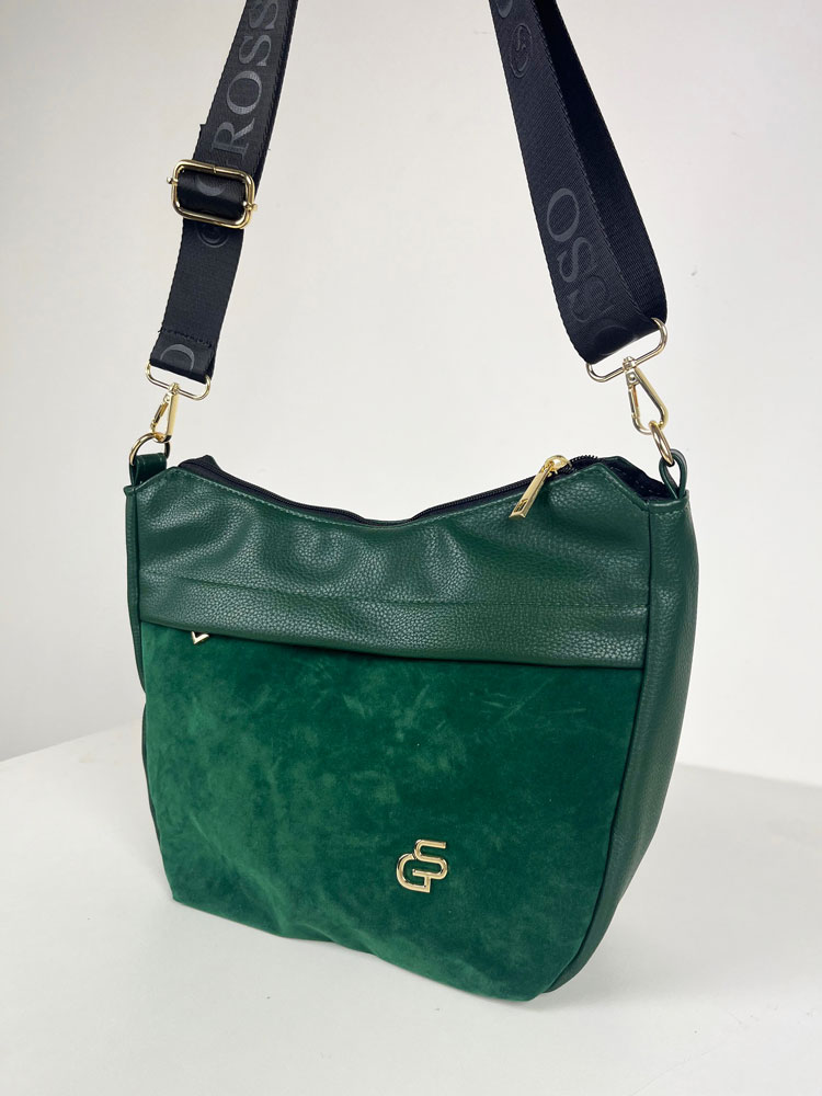 Dámska crossbody kabelka GROSSO zelená - veľká a priestranná