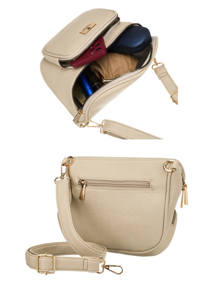 Béžová crossbody kabelka Peterson – praktická basic kabelka na každý deň