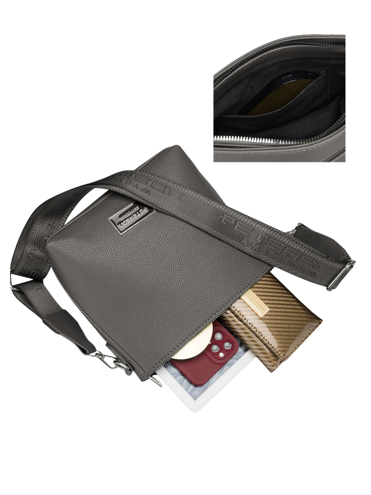 Sivá crossbody kabelka Peterson – praktická basic kabelka na každý deň
