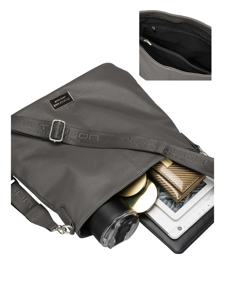 Veľká sivá crossbody Peterson s deleným vnútrom - elegantná a praktická