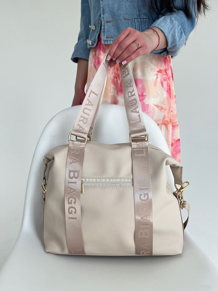 Dámska kabelka na rameno Laura Biaggi béžová